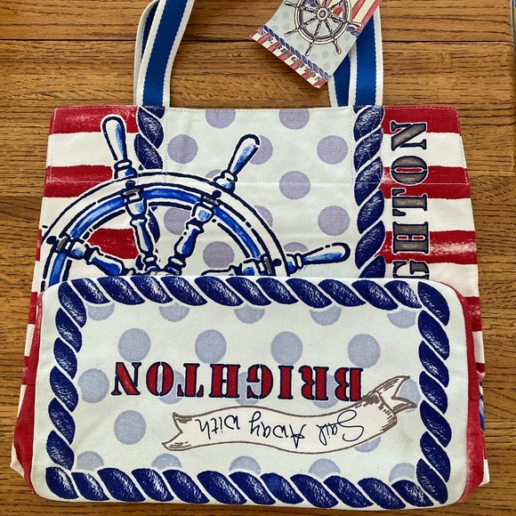 BRIGHTON SS BRIGHTON Nautical red, white & blue tote bag NWT - Picture 2 of 8